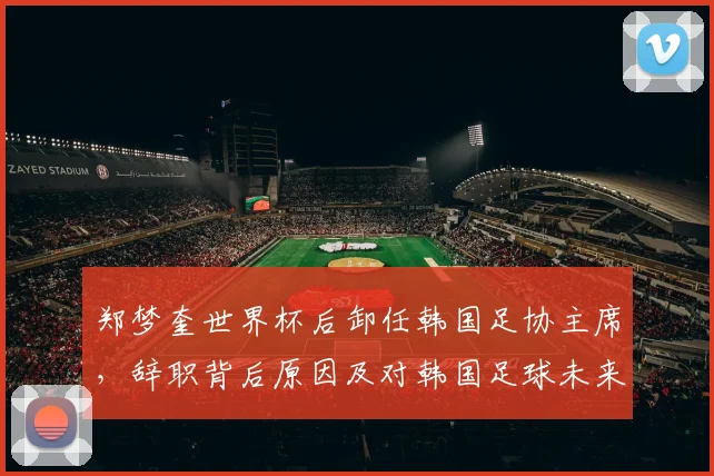 郑梦奎世界杯后卸任韩国足协主席，辞职背后原因及对韩国足球未来影响分析